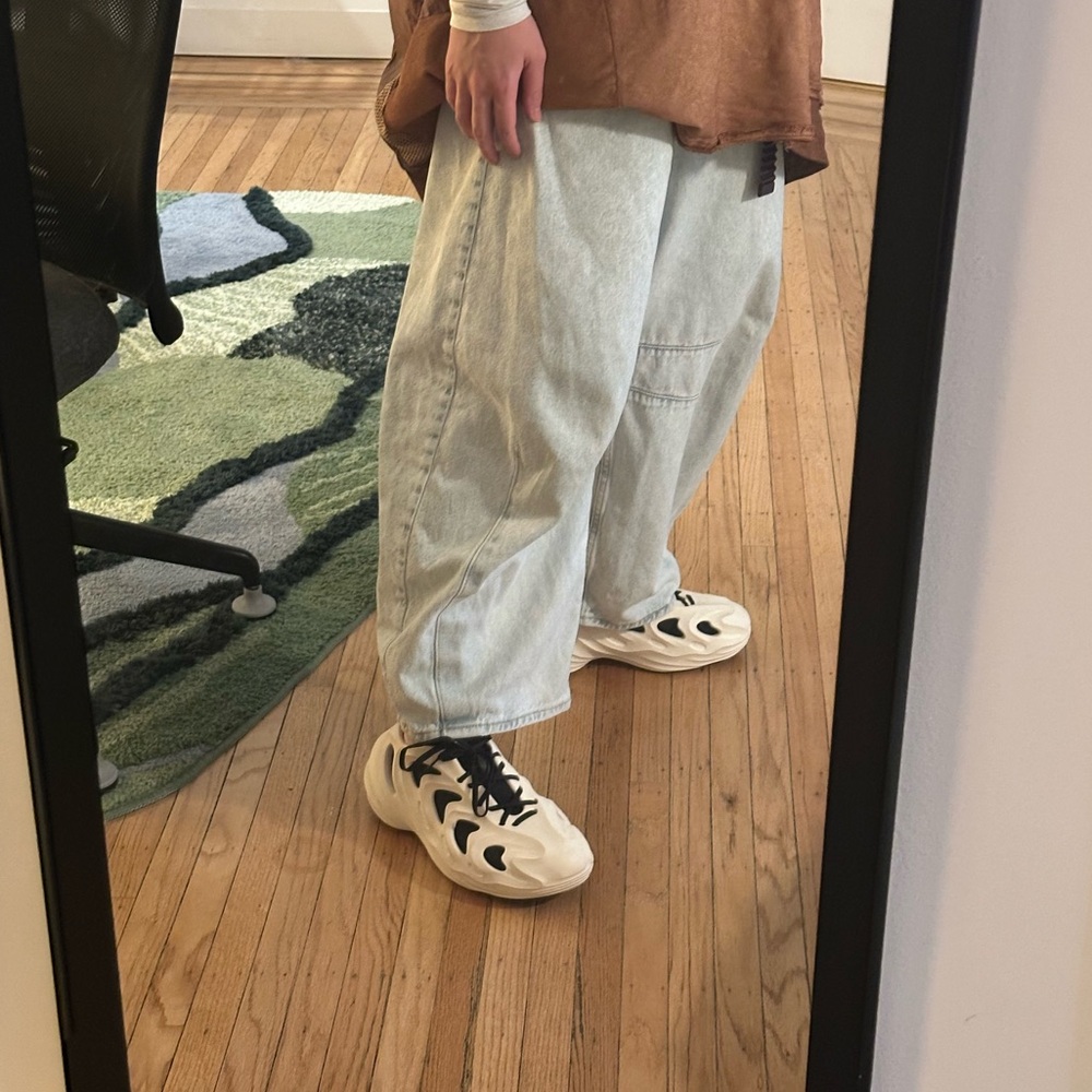 adidas Cream and Black Athletic Sneakers